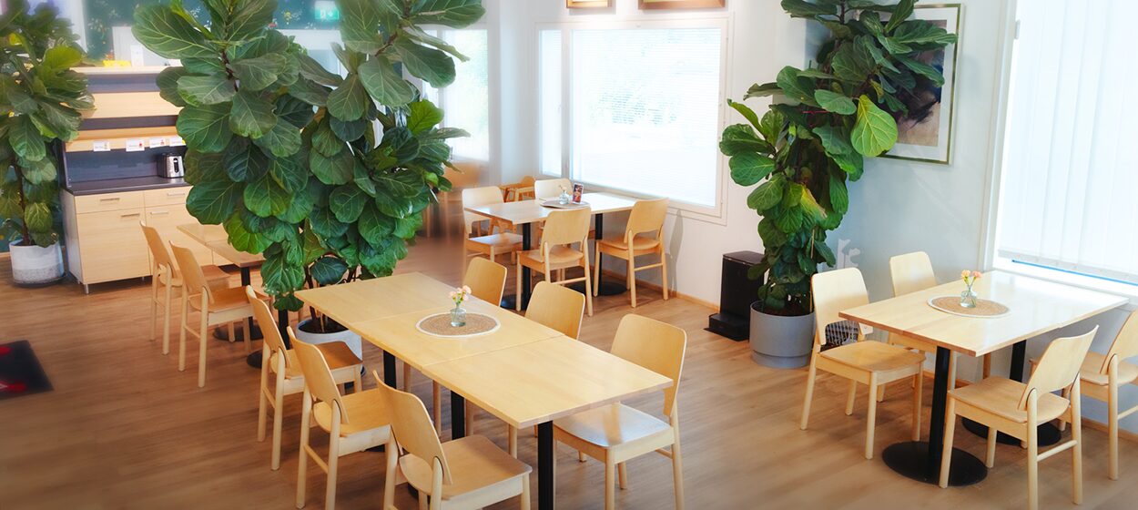 Seinäjoen lähileipomon kauniissa valoisissa ja avarissa asiakastiloissa viihdyt pidemmänkin aikaa